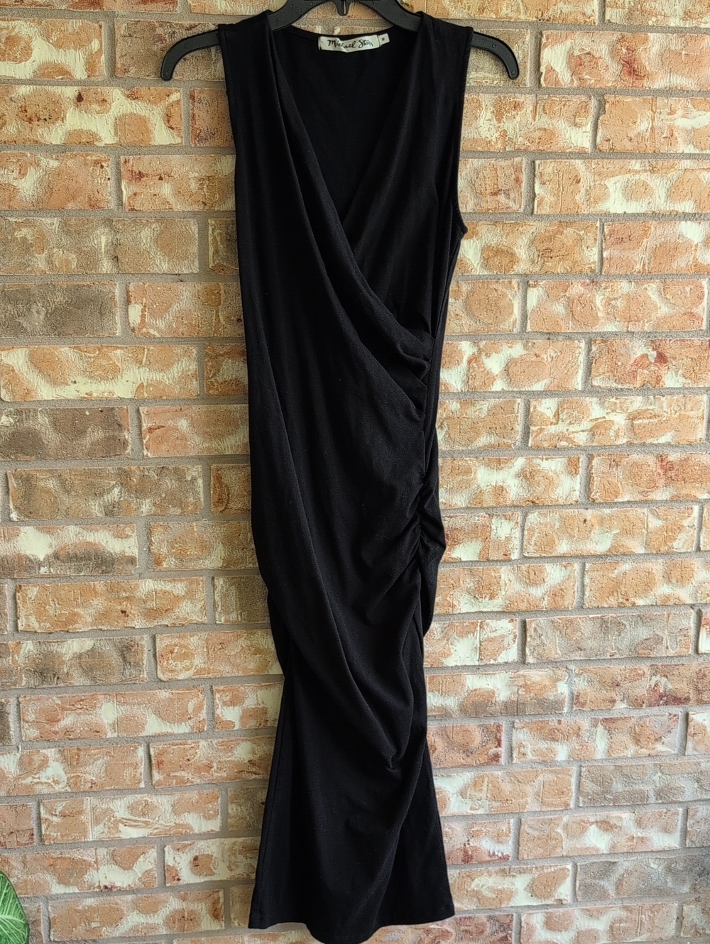 Michael Stars Black V-Neck Draped Top